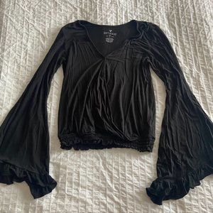 American Eagle Soft and Sexy black bell sleeve top